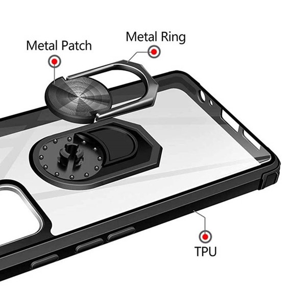 CaseUp Xiaomi Redmi Note 10 Pro Max Kılıf Ring Tough Holder Siyah 4